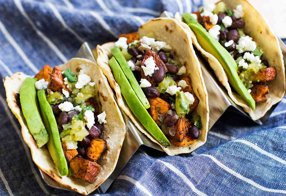 Spicy and Savory Roasted Sweet Potato and Black Bean Tacos