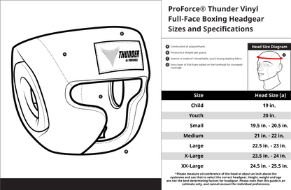 ProForce® Thunder Vinyl Full-Face Boxing Headgear