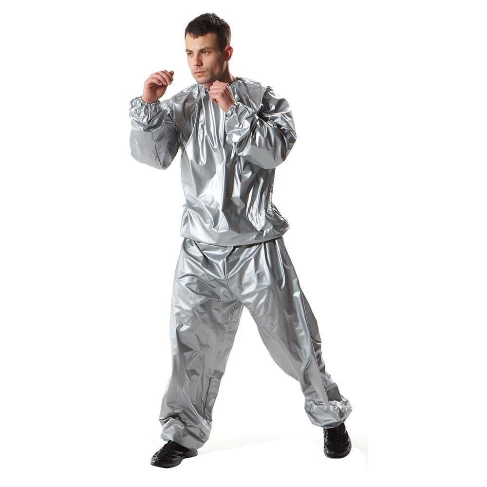 Sauna Suit Silver - Weight Loss Exercise Slimming Gym Fitness Workout Anti-Rip Sweat Suit, Heavy Duty Sauna Suit Men Women Midnight Fitness & Sports