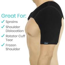 Shoulder Brace - Strained Shoulder Therapy, Support and Compression Sleeve for Torn Rotator Cuff, AC Joint Pain Relief - Arm Immobilizer Wrap, Stability Strap, Dislocated Sholder - for Men and Women Midnight Fitness & Sports