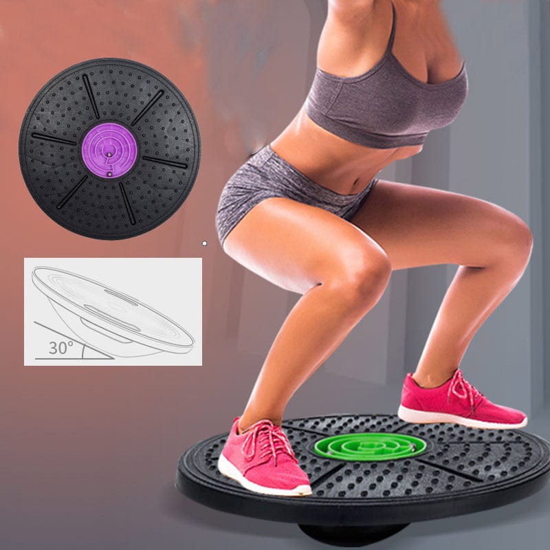 Yoga Balance Board, Wobble Board For Balance, Physical Therapy & Core Training- Exercise, Balance Stability Training (15 Inch) Midnight Fitness & Sports