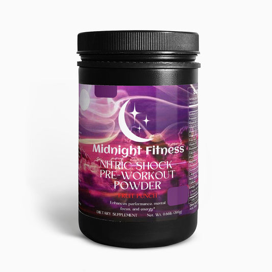 Nitric Shock Pre-Workout Powder (Fruit Punch) Midnight Fitness & Sports