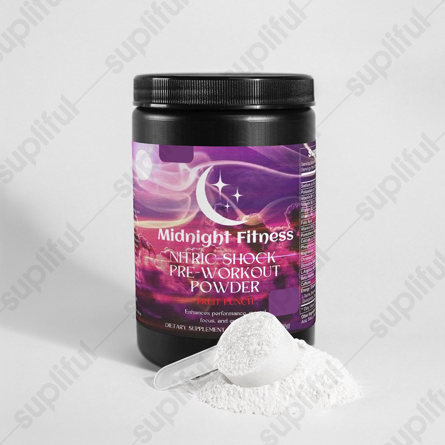 Nitric Shock Pre-Workout Powder (Fruit Punch) Midnight Fitness & Sports