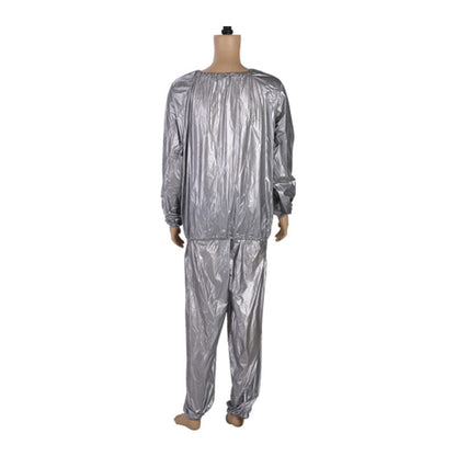 Sauna Suit Silver - Weight Loss Exercise Slimming Gym Fitness Workout Anti-Rip Sweat Suit, Heavy Duty Sauna Suit Men Women Midnight Fitness & Sports