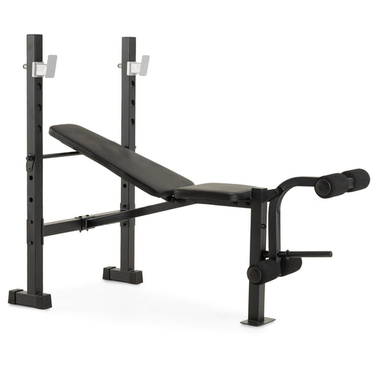 Adjustable Multifunctional Standard Weight Benches With Barbell Rack, 410 Lb. Total Weight Capacity Midnight Fitness & Sports